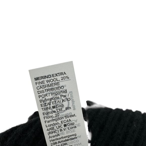 Athleta Wool Cashmere Beanie Black Rib Knit Winter Hat Apres Ski - Picture 6 of 6